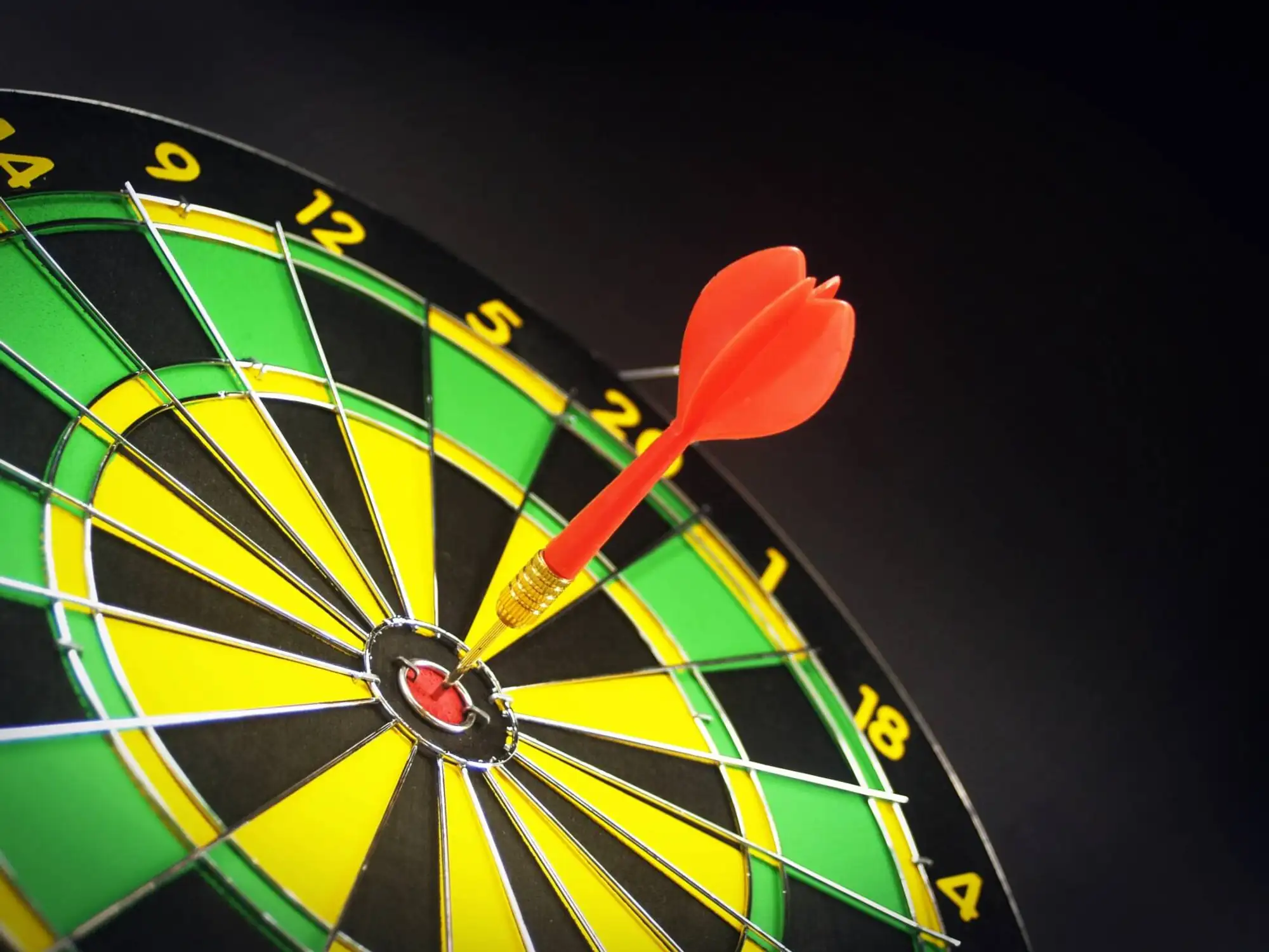 dart in center of target